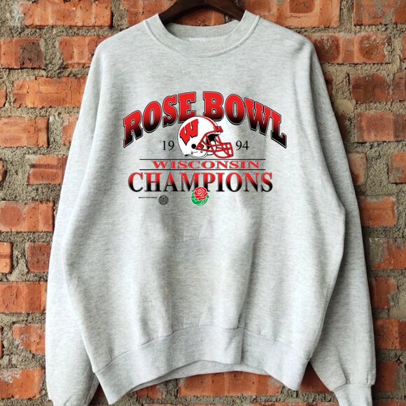 Vintage 1994 Wisconsin Badgers Rose Bowl Sweatshirt Wisconsin Badgers Shirts - Picture 1 of 2